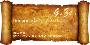 Gerencsér Zsolt névjegykártya